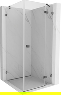 Mexen Lunar cabină de duș batantă dreaptă 70 x 70 cm, transparent, gri armă periat - 834-070-070-66-00-P
