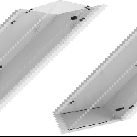 Mexen Lunar jobbos, nyíló zuhanykabin 90 x 90 cm, átlátszó, fekete - 834-090-090-70-00-P