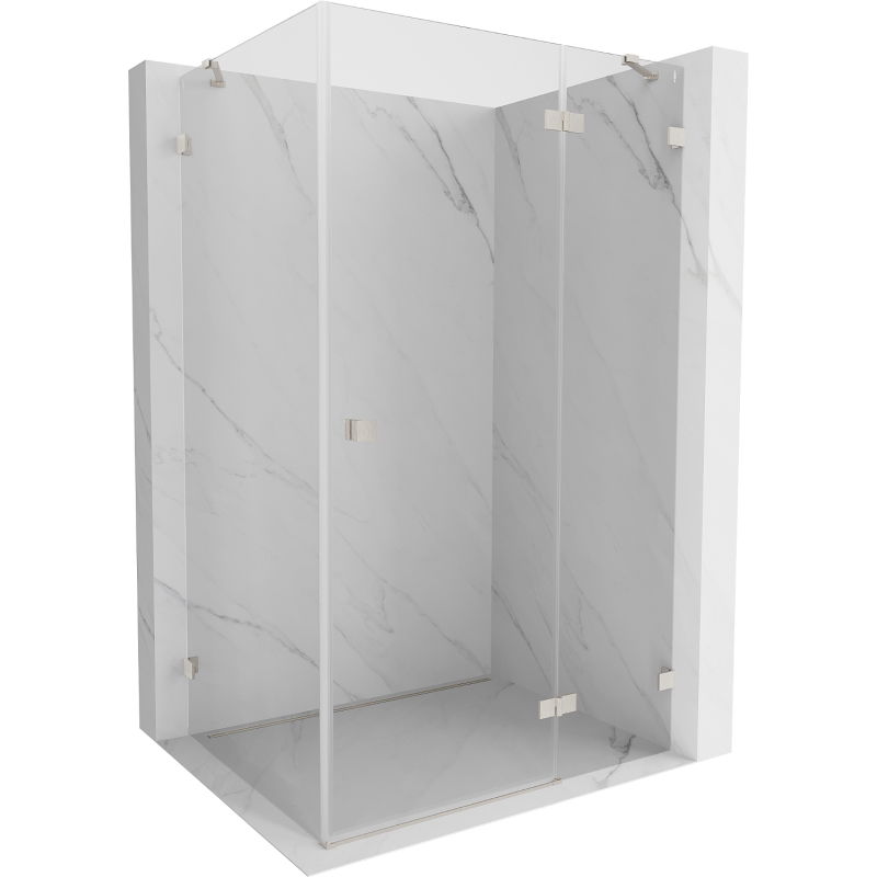Mexen Lunar cabină de duș batantă dreapta 75 x 70 cm, transparent, nichel periat - 834-075-070-97-00-P