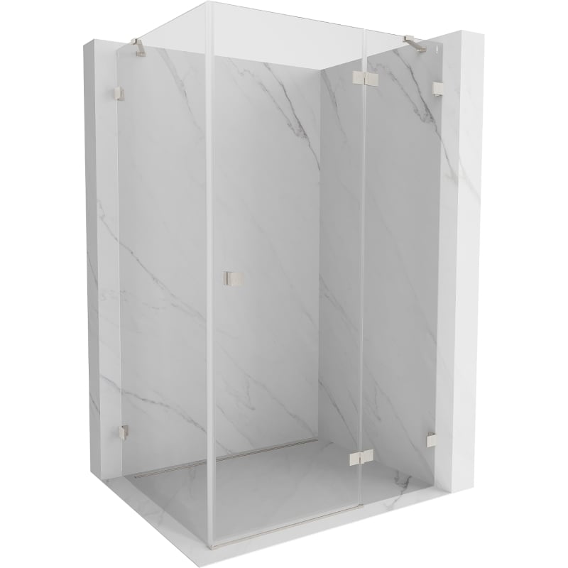 Mexen Lunar cabină de duș cu deschidere dreapta 100 x 80 cm, transparent, nichel periat - 834-100-080-97-00-P