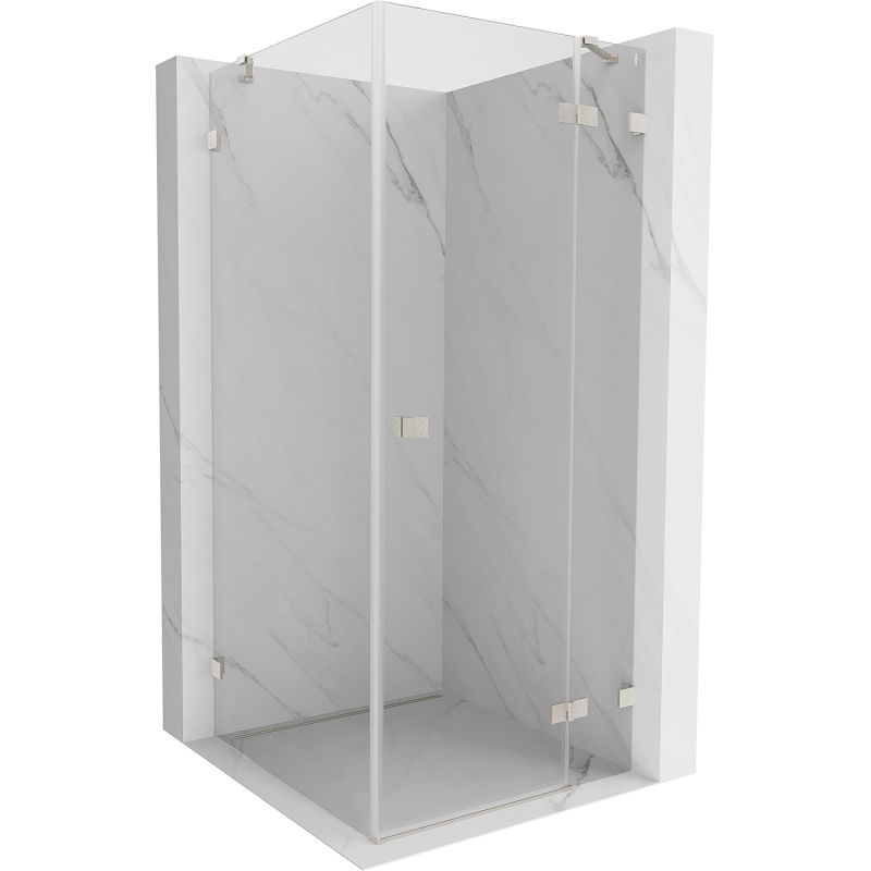 Mexen Lunar cabină de duș pivotantă dreapta 90 x 90 cm, transparentă, nichel periat - 834-090-090-97-00-P