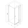 Cabină de duș Mexen Lunar L cu deschidere dreapta 75 x 70 cm, transparentă, cupru periat - 834L-075-070-65-00-P