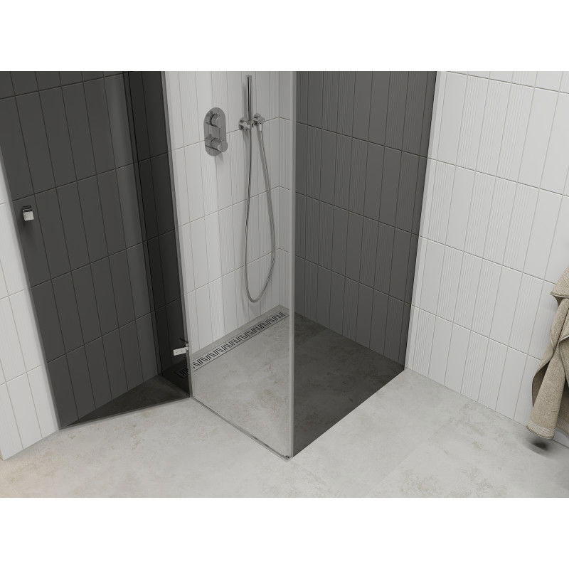 Mexen Roma cabină de duș cu ușă batantă 90 x 90 cm, grafit, crom - 854-090-090-01-40