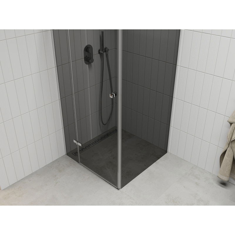 Mexen Roma cabină de duș cu ușă batantă 90 x 90 cm, grafit, crom - 854-090-090-01-40