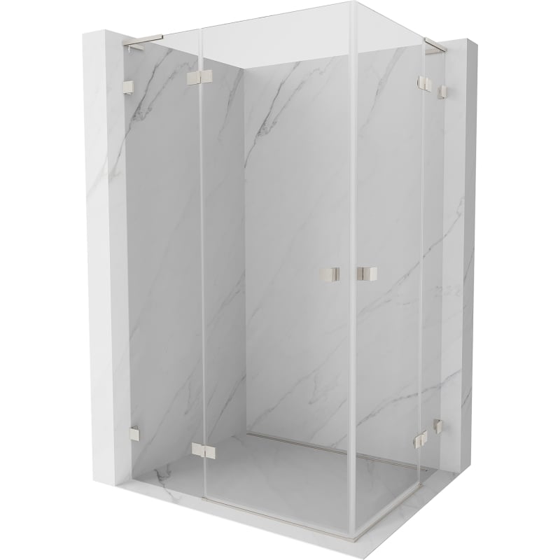 Mexen Lunar L Duo zuhanykabin, 120 x 95 cm, átlátszó, kefélt nikkel - 834L-120L-095P-97-00