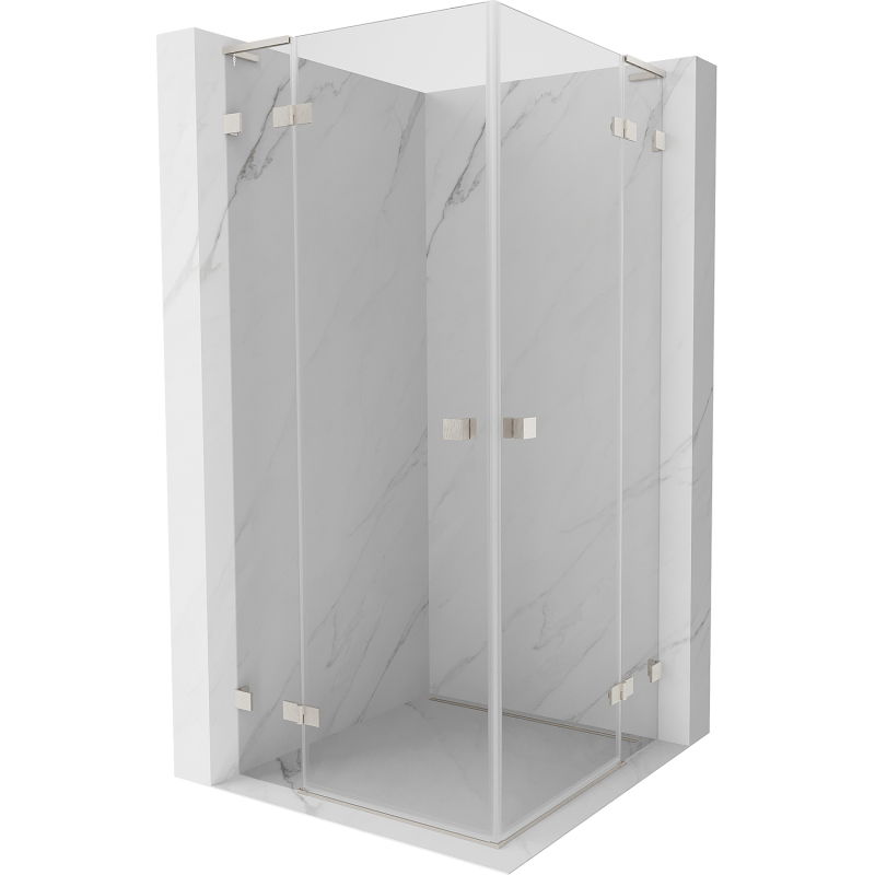 Mexen Lunar L Duo cabină de duș cu deschidere 120 x 120 cm, transparent, nichel periat - 834L-120L-120P-97-00