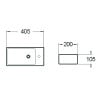 Mexen Inez balra szerelhető pultra ültetett mosdó 40 x 20 cm, fehér - 21484000L