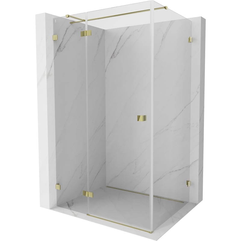 Mexen Lunar T cabină de duș cu deschidere stânga 135 x 70 cm, transparent, auriu - 834T-135-070-50-00-L
