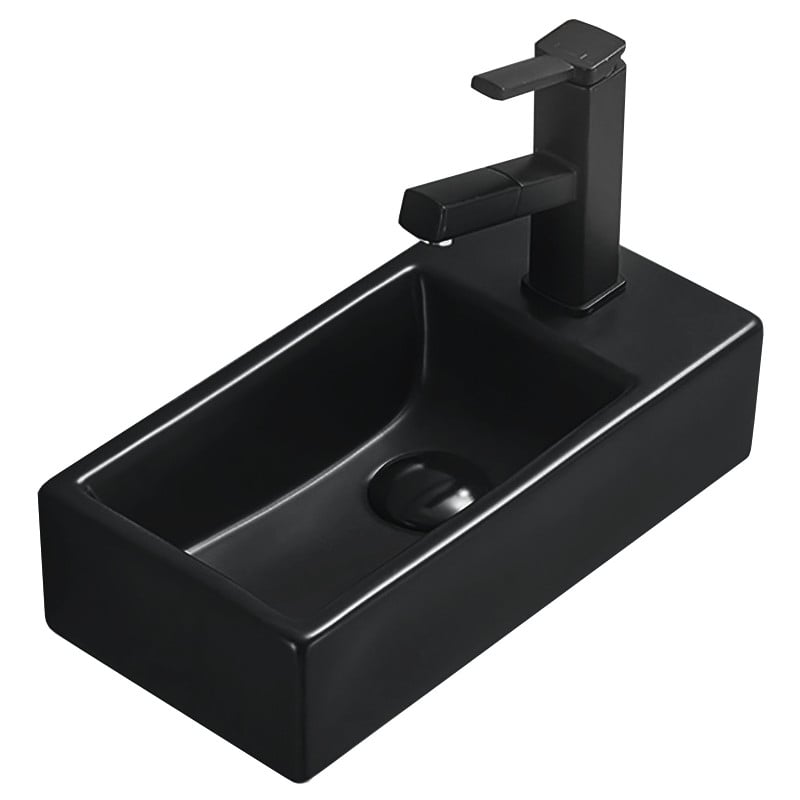 Mexen Inez lavoar pe blat stânga 40 x 20 cm, negru mat - 21484085L
