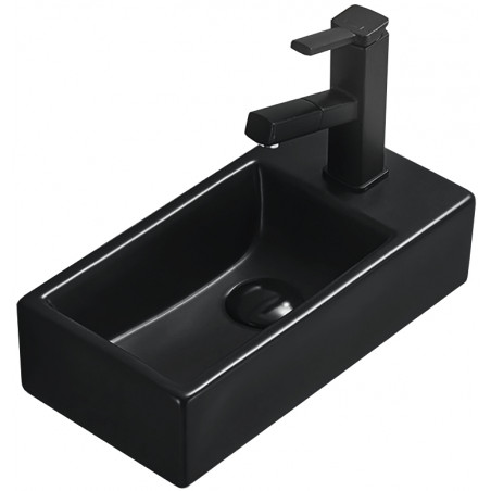 Mexen Inez balra szerelt mosdókagyló 40 x 20 cm, fekete matt - 21484085L