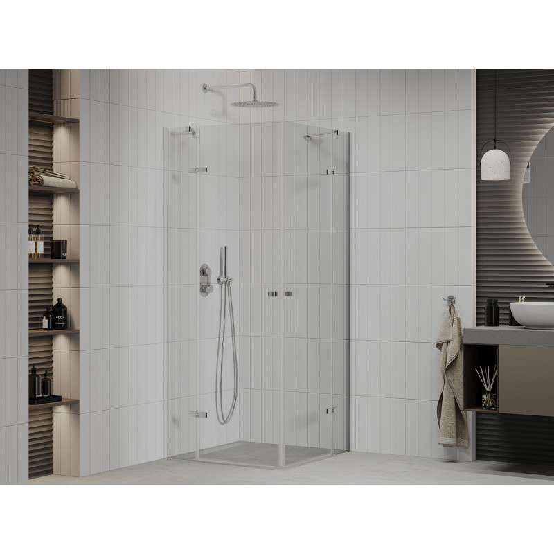 Mexen Roma Duo cabină de duș cu ușă batantă 90 x 90 cm, transparent, crom - 854-090-090-02-00