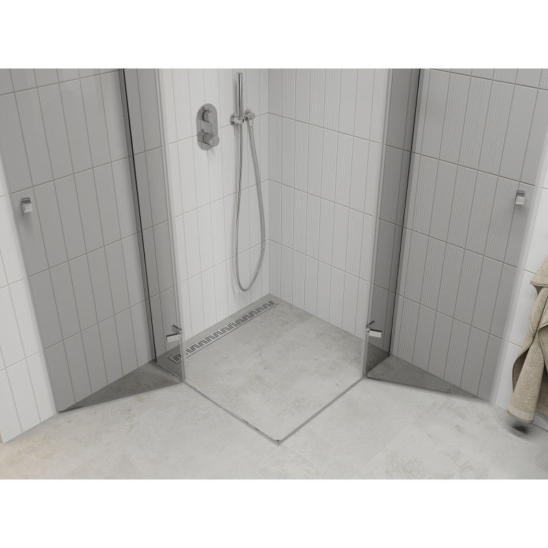 Mexen Roma Duo cabină de duș cu uși batante 70 x 70 cm, transparent, crom - 854-070-070-02-00