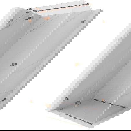 Mexen Lunar T cabină de duș oscilantă stânga 120 x 110 cm, transparent, aur roz - 834T-120-110-60-00-L