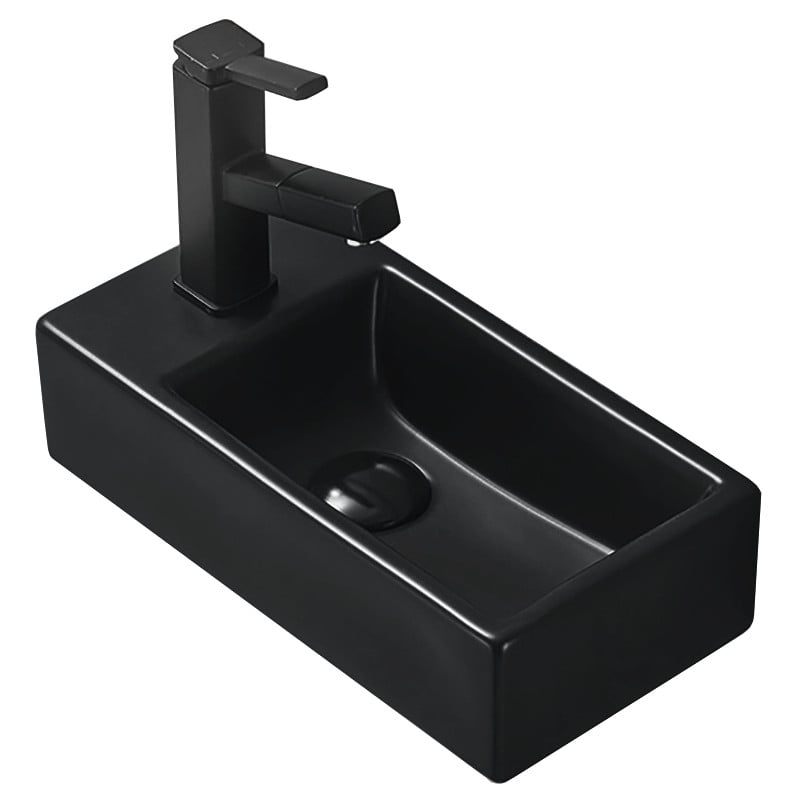 Mexen Inez lavoar pe blat dreapta 41 x 21 cm, negru mat - 21484085R