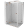 Mexen Lunar T balra nyíló zuhanykabin 135 x 120 cm, átlátszó, csiszolt réz - 834T-135-120-65-00-L