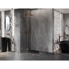 Mexen Lunar T balra nyíló zuhanykabin 135 x 120 cm, átlátszó, csiszolt réz - 834T-135-120-65-00-L