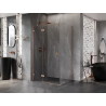 Mexen Lunar T balra nyíló zuhanykabin 135 x 120 cm, átlátszó, csiszolt réz - 834T-135-120-65-00-L