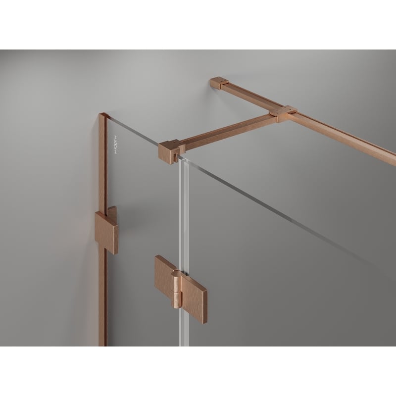 Mexen Lunar T cabina de duș cu ușa rabatabilă stânga 135 x 120 cm, transparent, cupru periat - 834T-135-120-65-00-L