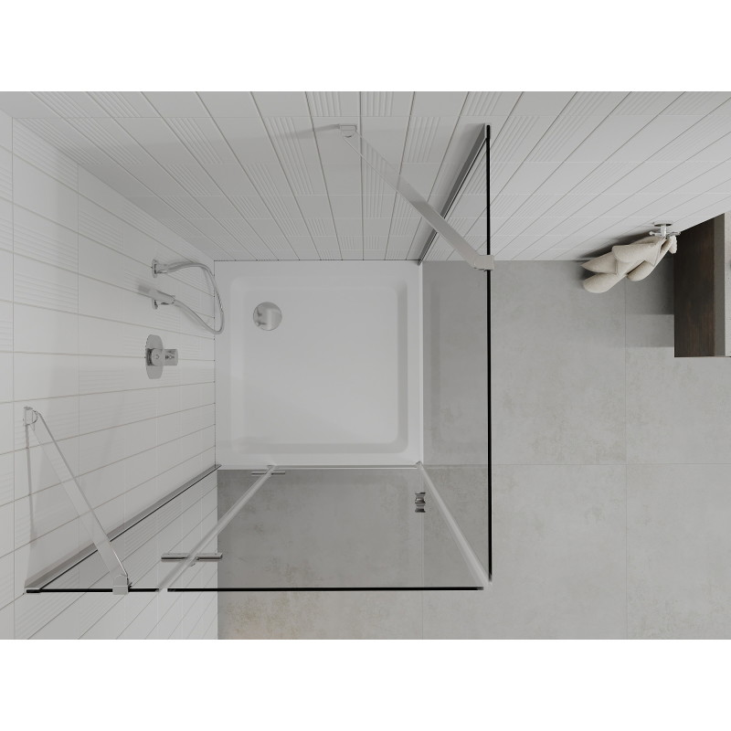 Mexen Roma cabină de duș pivotantă 70 x 70 cm, transparentă, crom + cadă Flat - 854-070-070-01-00-4010