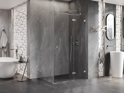 Mexen Lunar T jobbos nyíló zuhanykabin 135 x 90 cm, átlátszó, króm - 834T-135-090-01-00-P