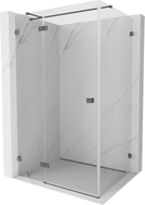 Mexen Lunar T balra nyíló zuhanykabin 140 x 110 cm, átlátszó, gun gray kefe - 834T-140-110-66-00-L