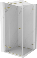 Mexen Lunar T cabină de duș articulată stânga 120 x 120 cm, transparent, aurie - 834T-120-120-50-00-L