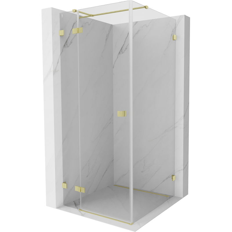 Mexen Lunar T cabină de duș pivotantă stânga 120 x 120 cm, transparentă, aurie periată - 834T-120-120-55-00-L