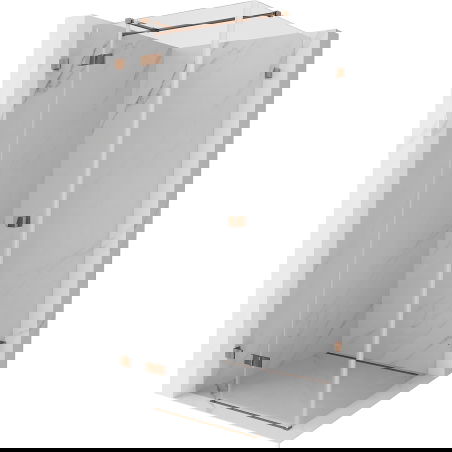 Mexen Lunar T cabină de duș cu ușă batantă stânga 110 x 110 cm, transparent, aur roz - 834T-110-110-60-00-L