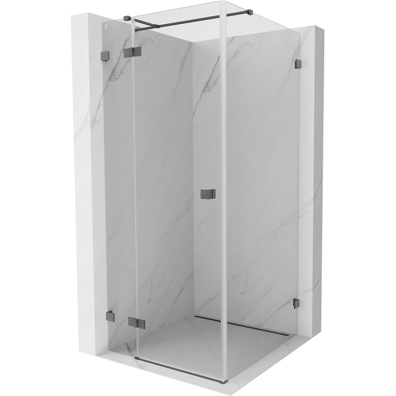 Cabină de duș Mexen Lunar T cu deschidere stânga 120 x 120 cm, transparentă, gri armă periat - 834T-120-120-66-00-L
