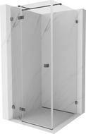 Cabină de duș Mexen Lunar T cu deschidere stânga 120 x 120 cm, transparentă, gri armă periat - 834T-120-120-66-00-L