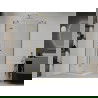 Mexen Roma cabină de duș cu ușă batantă 70 x 70 cm, transparentă, aurie + cadă de duș Flat - 854-070-070-50-00-4010