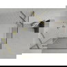 Mexen Roma cabină de duș cu ușă batantă 70 x 70 cm, transparentă, aurie + cadă de duș Flat - 854-070-070-50-00-4010