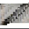 Mexen Roma cabină de duș cu ușă batantă 70 x 70 cm, transparentă, aurie + cadă de duș Flat - 854-070-070-50-00-4010