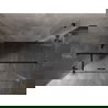 Cabină de duș Mexen Lunar T rabatabilă stânga 135 x 110 cm, transparentă, neagră - 834T-135-110-70-00-L