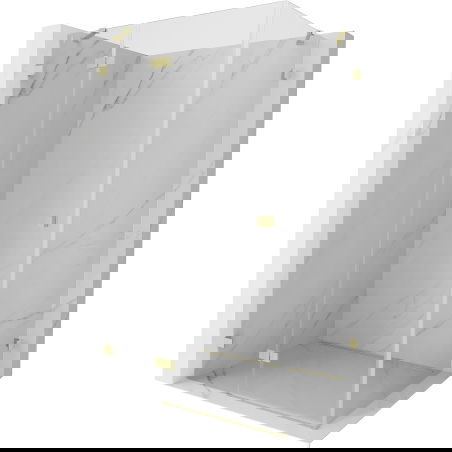 Mexen Lunar cabină de duș cu deschidere pe partea stângă 75 x 70 cm, transparent, auriu periat - 834-075-070-55-00-L