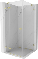 Mexen Lunar cabină de duș cu deschidere spre stânga 80 x 80 cm, transparent, auriu periat - 834-080-080-55-00-L