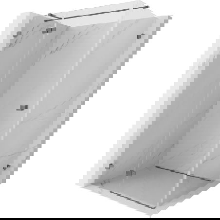 Mexen Lunar T zuhanykabin, balra nyíló, 130 x 120 cm, áttetsző, fegyverszürke - 834T-130-120-95-00-L