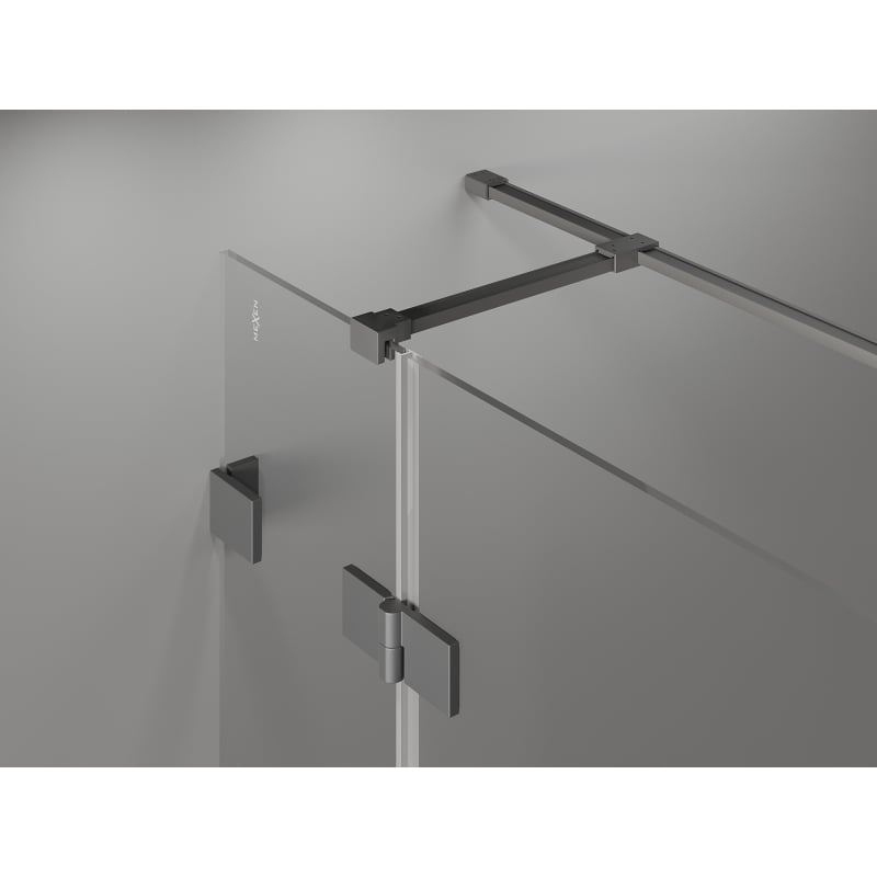 Mexen Lunar T cabina de duș batantă stânga 130 x 120 cm, transparent, gun metal - 834T-130-120-95-00-L