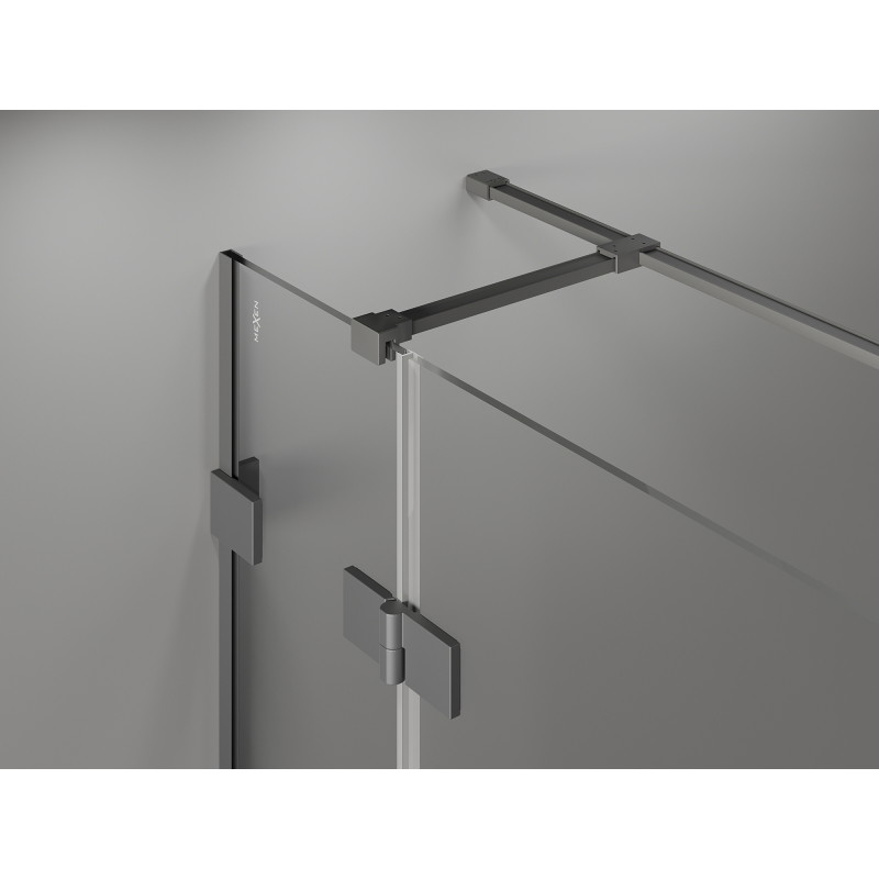 Mexen Lunar T balos zuhanyfülke balra táruló ajtóval 130 x 120 cm, átlátszó, gun metal - 834T-130-120-95-00-L