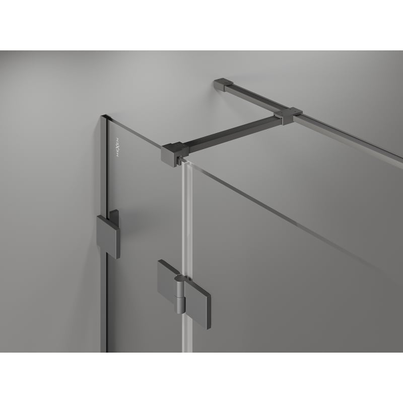 Mexen Lunar T cabina de duș batantă stânga 130 x 120 cm, transparent, gun metal - 834T-130-120-95-00-L