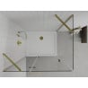 Mexen Roma cabină de duș cu ușă batantă 120 x 70 cm, transparent, auriu + cadă Flat - 854-120-070-50-00-4010