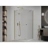 Mexen Roma cabină de duș cu balamale 120 x 90 cm, transparent, Aurie + cadă de duș Flat - 854-120-090-50-00-4010