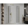 Mexen Roma cabină de duș cu balamale 120 x 90 cm, transparent, Aurie + cadă de duș Flat - 854-120-090-50-00-4010