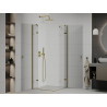Mexen Roma Cabină de duș Duo cu uși pivotante 70 x 70 cm, transparentă, aurie - 854-070-070-50-00-02