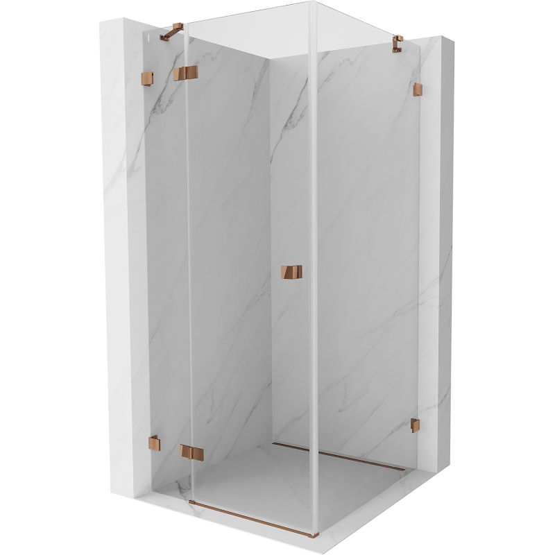 Mexen Lunar cabină de duș cu deschidere pe stânga 100 x 100 cm, transparent, aur roz - 834-100-100-60-00-L