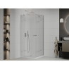 Mexen Roma Cabină de duș Duo cu uși batante 80 x 80 cm, transparentă, crom + cadă de duș Flat - 854-080-080-01-02-4010