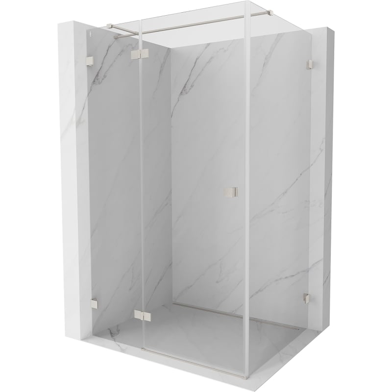 Mexen Lunar T cabină de duș pliante stânga 135 x 100 cm, transparent, nichel periat - 834T-135-100-97-00-L