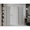 Mexen Roma Cabină de duș Duo cu uși batante 100 x 100 cm, transparentă, cromată + cadă Flat - 854-100-100-01-02-4010