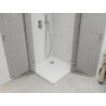 Mexen Roma Cabină de duș Duo cu uși batante 100 x 100 cm, transparentă, cromată + cadă Flat - 854-100-100-01-02-4010