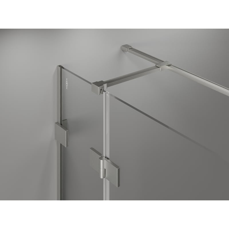 Mexen Lunar T balra nyíló zuhanykabin 130 x 120 cm, átlátszó, matt nikkel - 834T-130-120-97-00-L